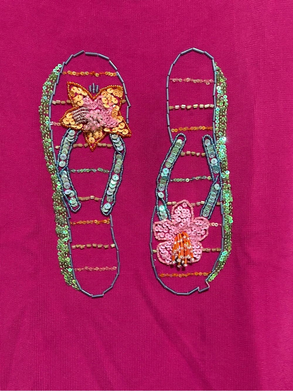 Sweaterworks Bright Fuchsia Beaded Sequin Tank - Picture 3 of 5